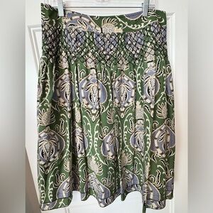 Haley and Kate Green Cotton Silk Blend Skirt Size 10